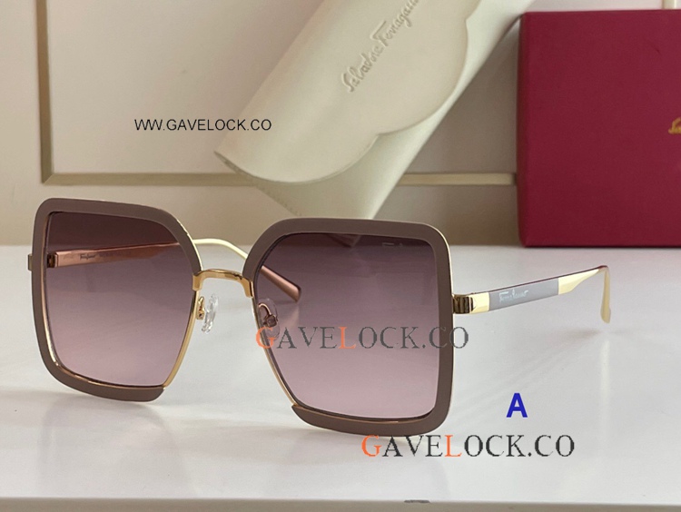 Copy Ferragamo Sunglasses Pink Fading lens Half Frame